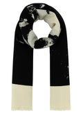 Alexander Mcqueen Women Ivory Silk Blend Scarf