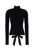 Balenciaga Women Black Stretch Viscose Blend Top