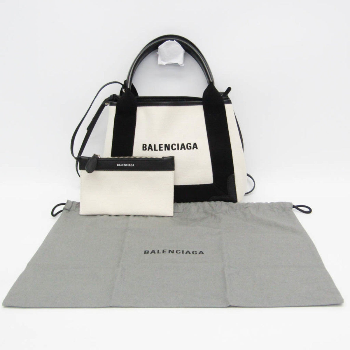 Balenciaga Navy Cabas XS · Canvas & Leather