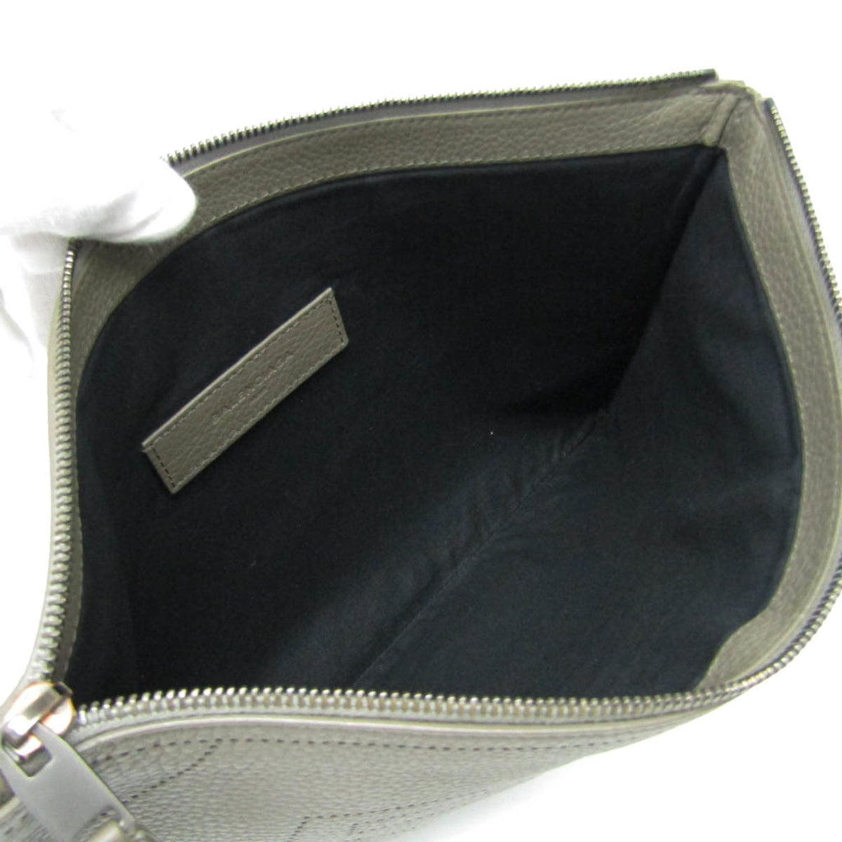 Balenciaga Classic · Greige Leather Clutch