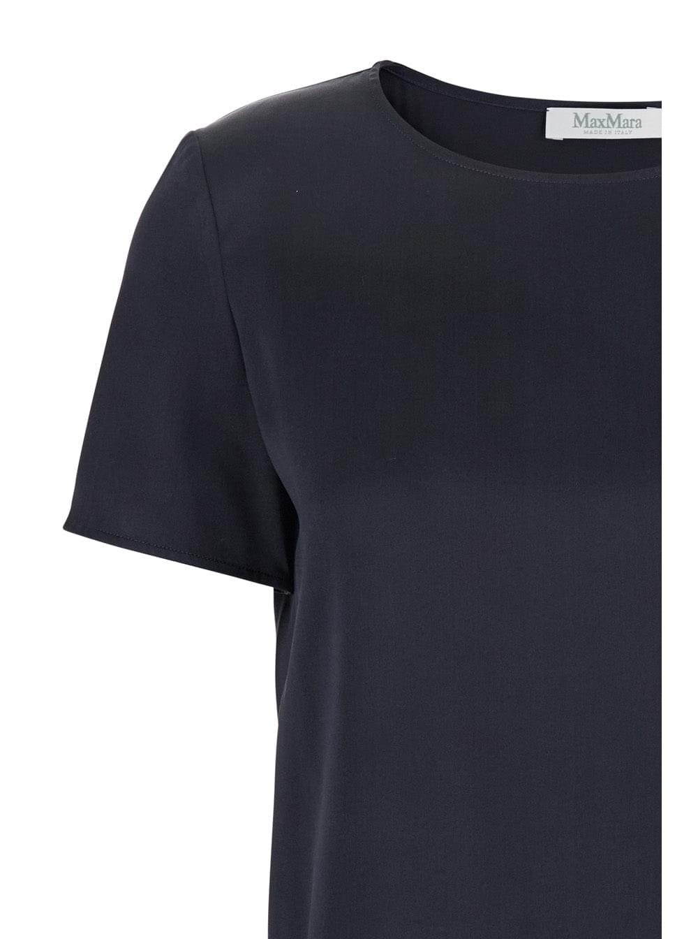 Max Mara Women 'Dida' Blue Crewneck T-Shirt In Silk Woman