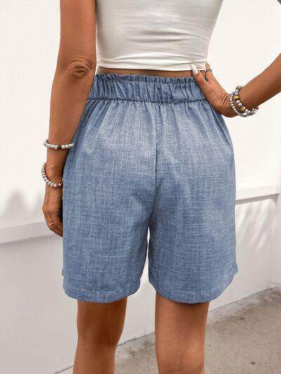 Perfee Frill Shorts with Pockets for Women Stylish Comfort