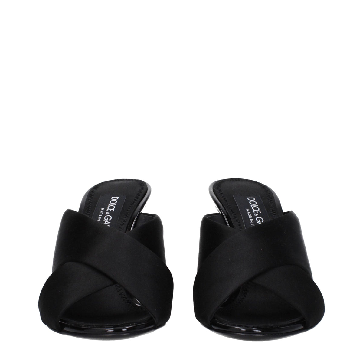 Dolce & Gabbana Black Satin Stiletto Heel Sandals
