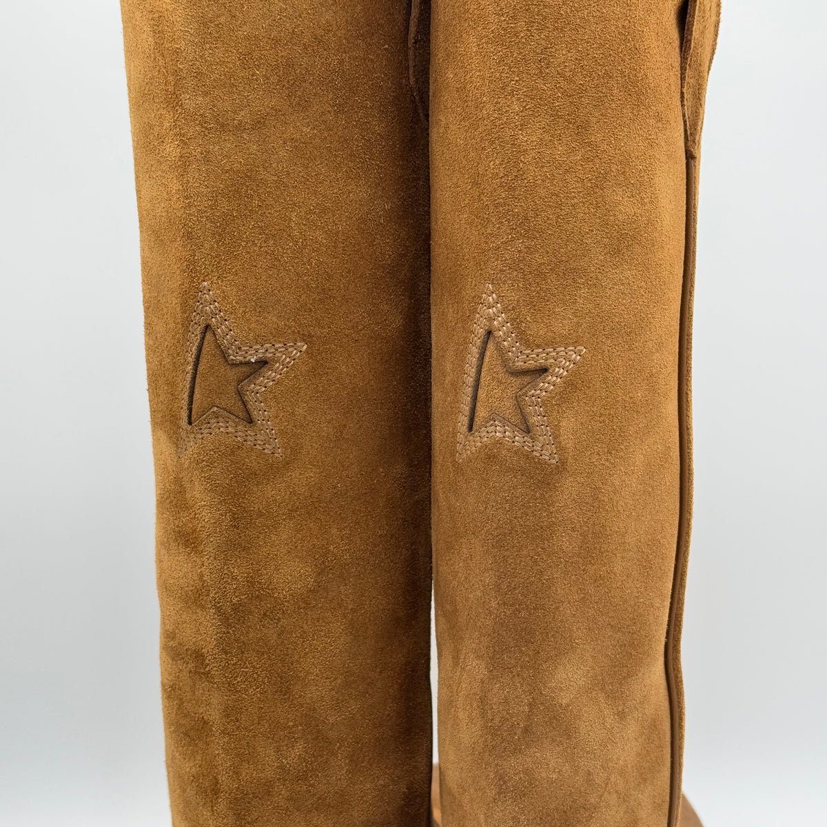 Golden Goose Wish Star Suede Leather Boots in Cognac Brown