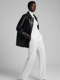 Black Vegan Leather Overshirt Jacket KENMARE: New Colección COUTURE in NOLITA - BYMANYC ® New York