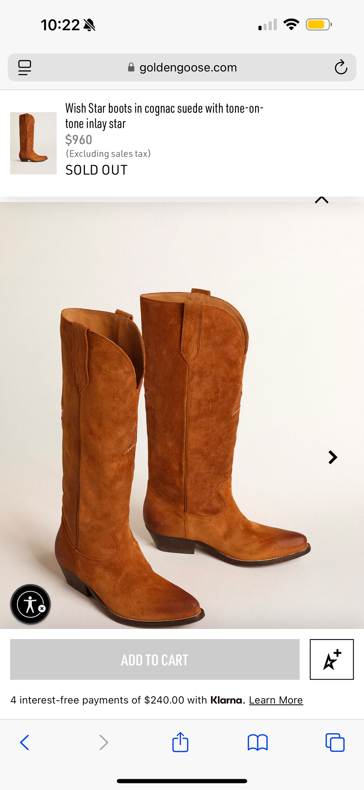 Golden Goose Wish Star Suede Leather Boots in Cognac Brown