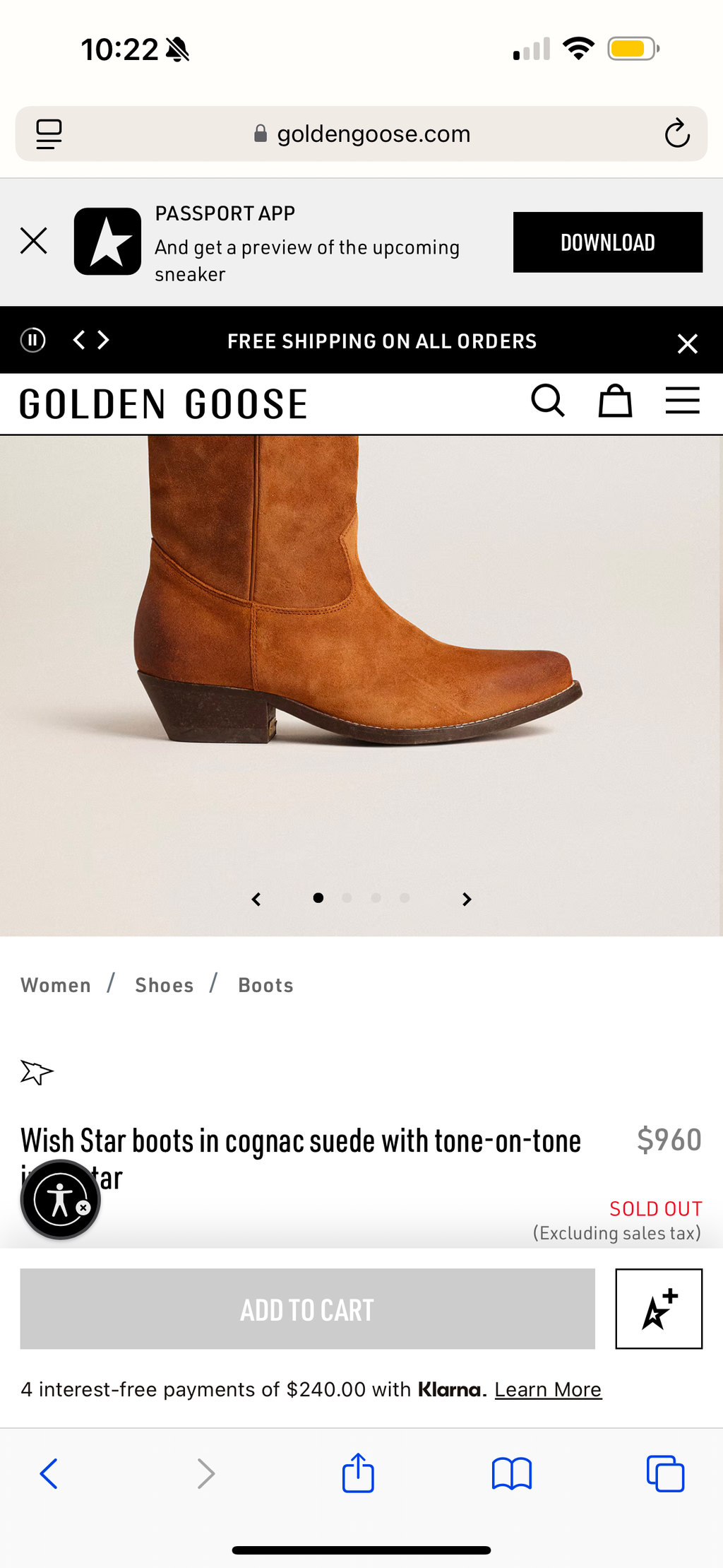 Golden Goose Wish Star Suede Leather Boots in Cognac Brown