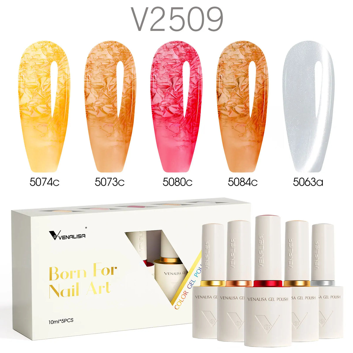 5pcs/kit Venalisa Color Gel Nail Polish Set Hema Free Soak Off UV LED Nail Gel Polish 10ml Combo TPO FREE HEMA FREE Gel Kit