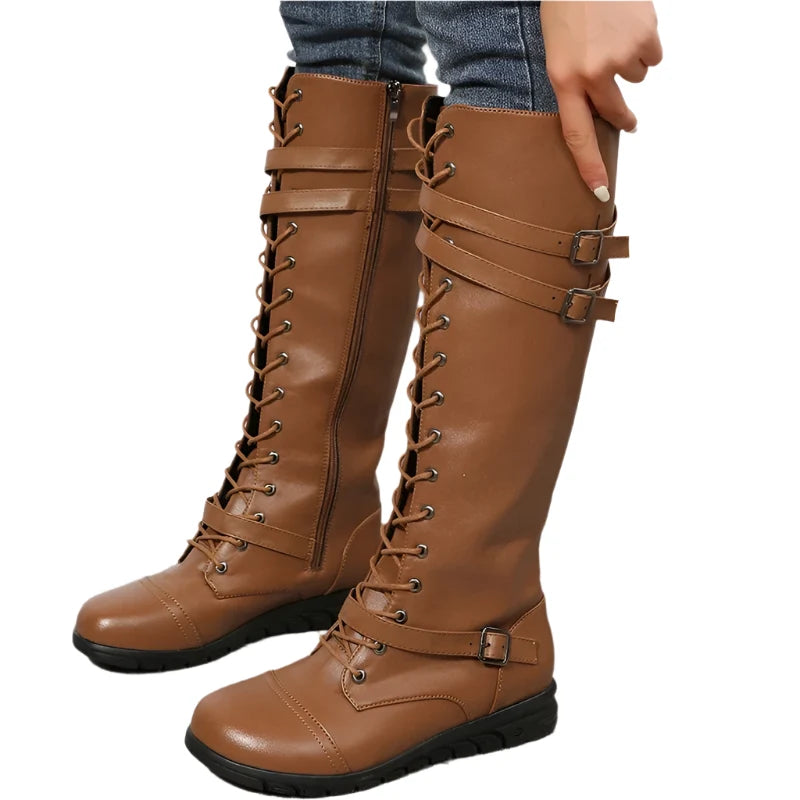 Bold Winter Style: Combat Cowboy Knee High Boots