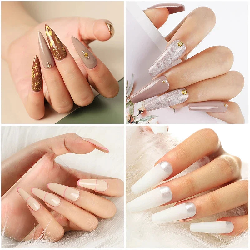 Nail Polish Kit Acrylic Nail Kit Poly Nail Gel Set With Nail Lamp Nails Extension Glitter Gel UV Building Gel Manicure Tools Set
