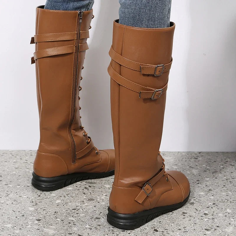 Bold Winter Style: Combat Cowboy Knee High Boots