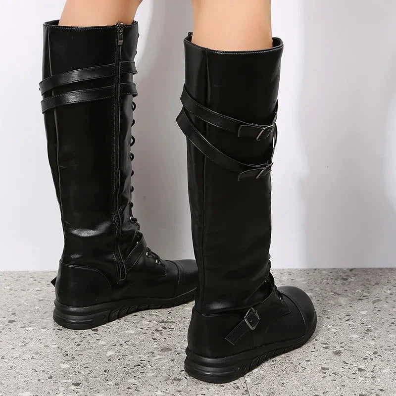 Bold Winter Style: Combat Cowboy Knee High Boots
