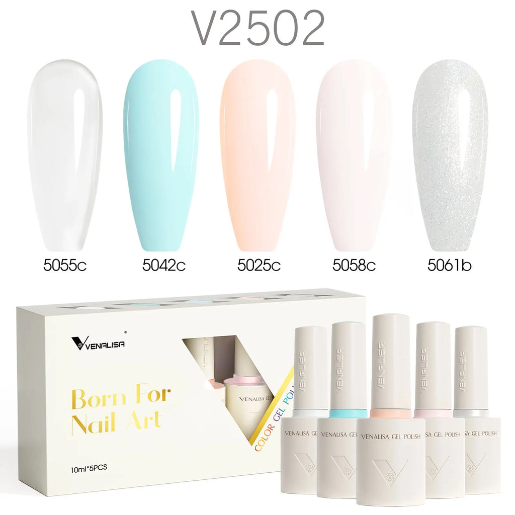 5pcs/kit Venalisa Color Gel Nail Polish Set Hema Free Soak Off UV LED Nail Gel Polish 10ml Combo TPO FREE HEMA FREE Gel Kit
