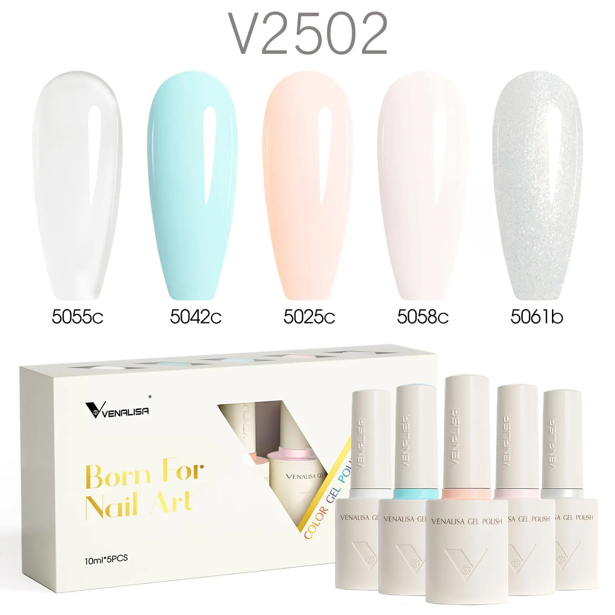 5pcs/kit Venalisa Color Gel Nail Polish Set Hema Free Soak Off UV LED Nail Gel Polish 10ml Combo TPO FREE HEMA FREE Gel Kit