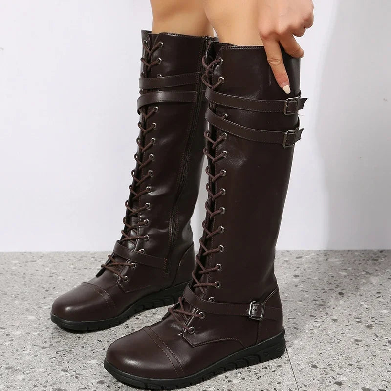 Bold Winter Style: Combat Cowboy Knee High Boots