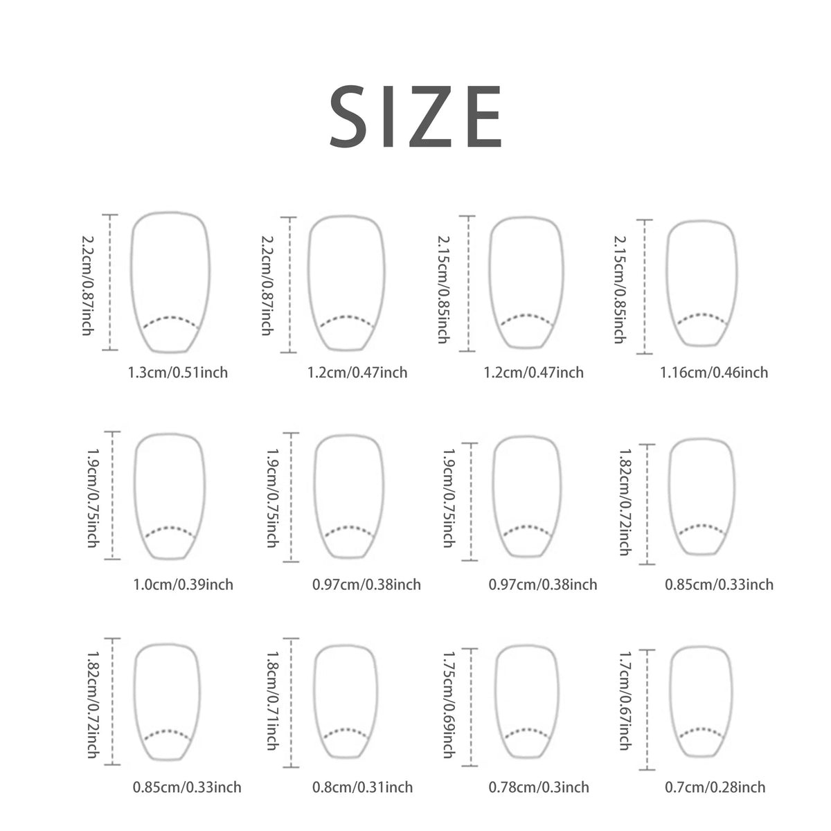 24 PCs Short Pieces of French Gradient Glitter Fingernail with 1 Jelly Gel and 1 Nail File