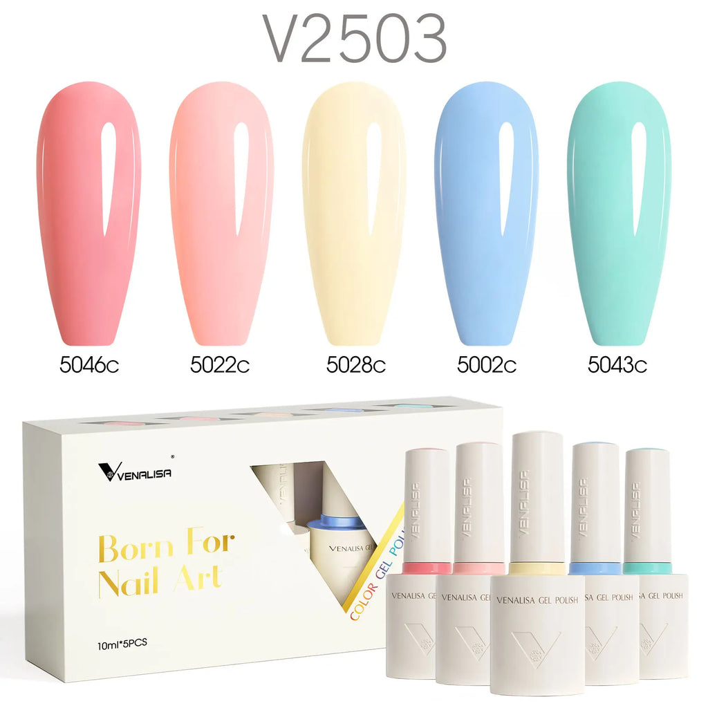 5pcs/kit Venalisa Color Gel Nail Polish Set Hema Free Soak Off UV LED Nail Gel Polish 10ml Combo TPO FREE HEMA FREE Gel Kit