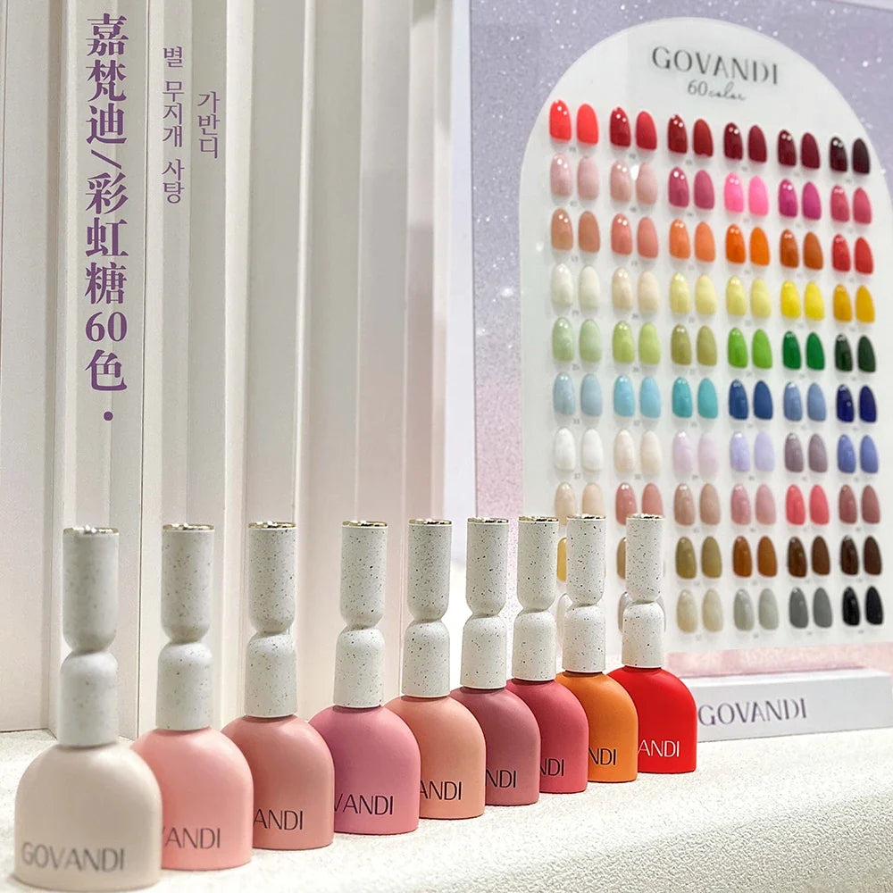 60 Colors Korean Style Loverly Macaron Gel Polish Set 15ML UV Gel Enamel Manicure Salon Soak Off Nail Polish Kit With Color Card