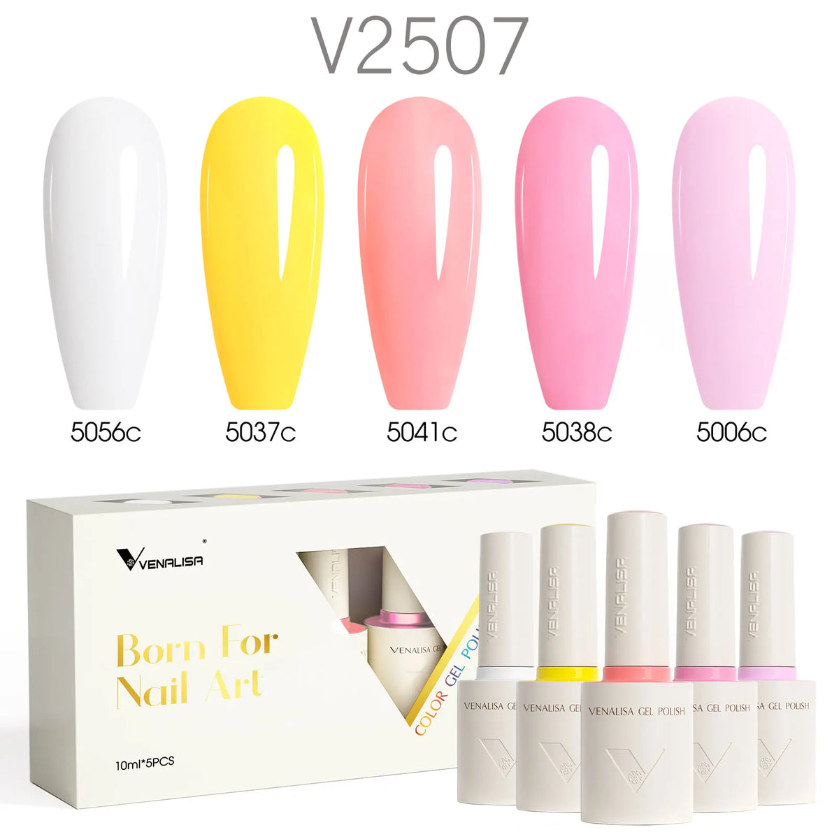 5pcs/kit Venalisa Color Gel Nail Polish Set Hema Free Soak Off UV LED Nail Gel Polish 10ml Combo TPO FREE HEMA FREE Gel Kit