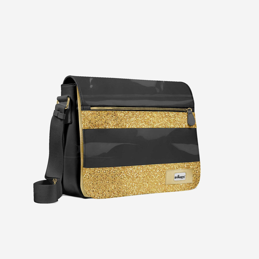 Vegan Gold Messenger Bag 16” | BYMANYC ® New York Luxe Metallic Edition