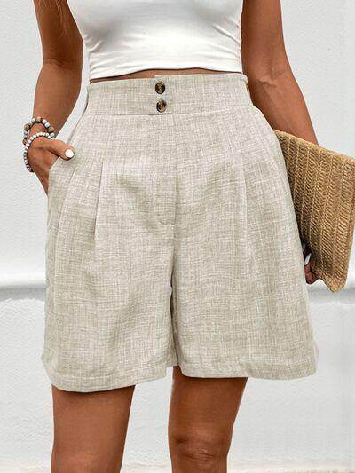 Perfee Frill Shorts with Pockets for Women Stylish Comfort