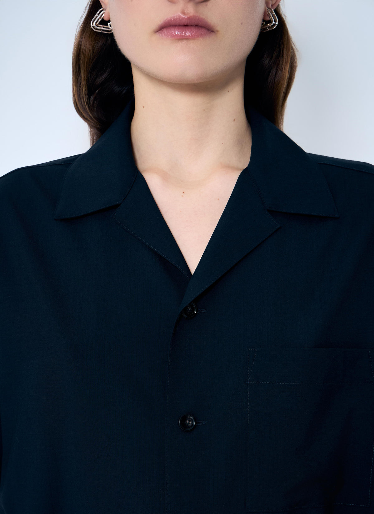 Bottega Veneta Women Wool Camp Collar Shirt