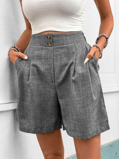 Perfee Frill Shorts with Pockets for Women Stylish Comfort