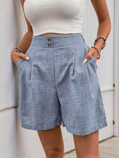 Perfee Frill Shorts with Pockets for Women Stylish Comfort
