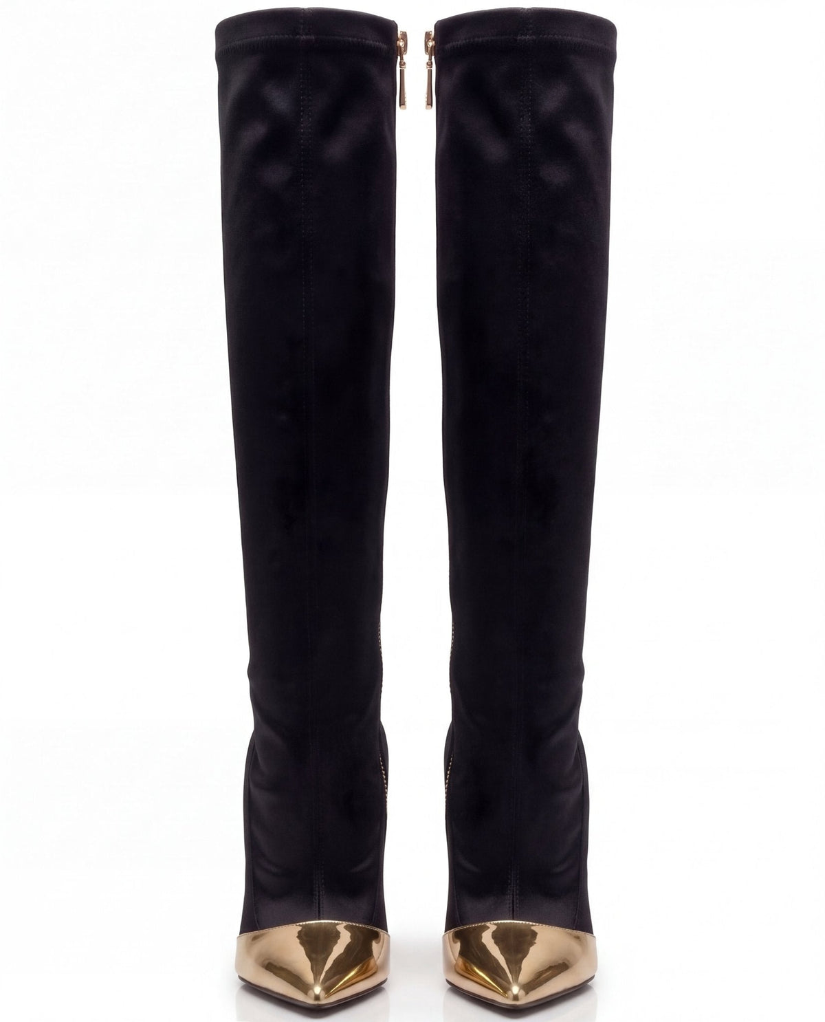 Devenir Obsidian Satin 100mm Knee-High Boot