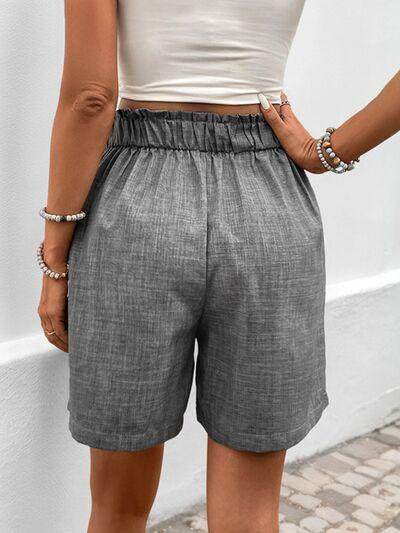 Perfee Frill Shorts with Pockets for Women Stylish Comfort