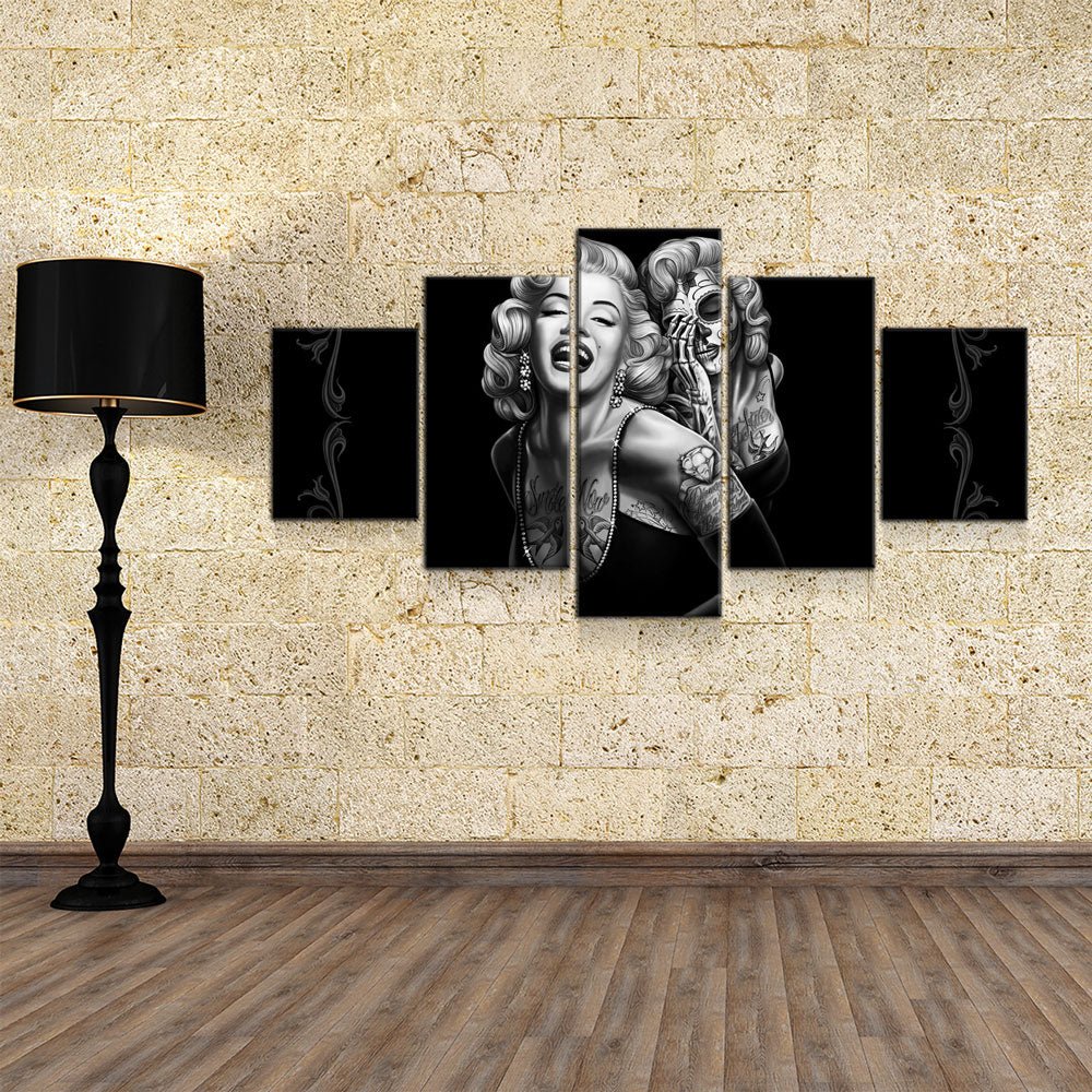 Marilyn Monroe Smile Now Cry Later 5-Piece Wall Art Canvas
