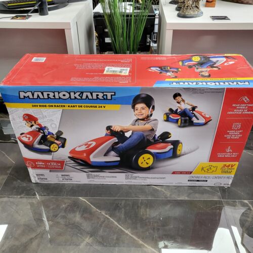 Super Mario Kart 24V Battery-Powered Ride-On Racer with 3 Speeds - Speeds Up to 8 MPH