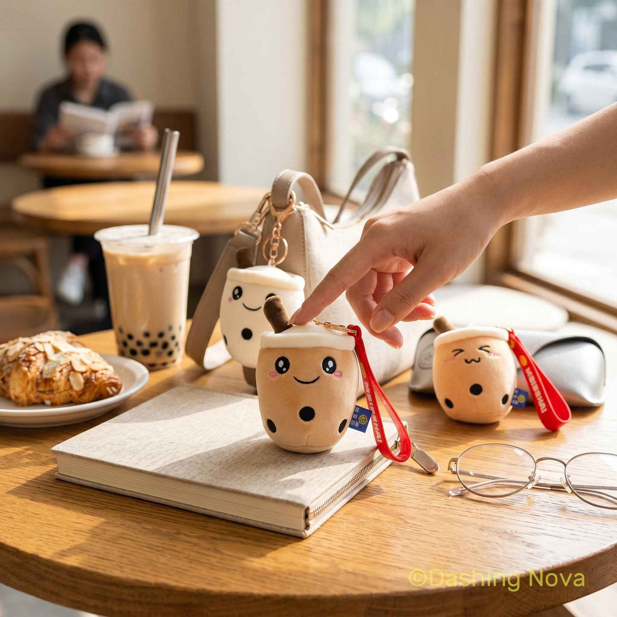 Soft Fabric Boba Keychain 3 Pack Kawaii Bag Charm Accessory